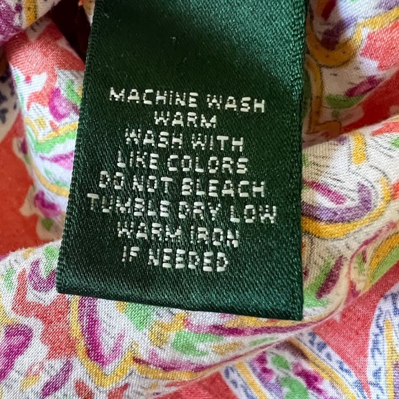 Ralph Lauren Women's printed blouse with 3/4 sleeves and button-down collar sz S - Picture 6 of 9